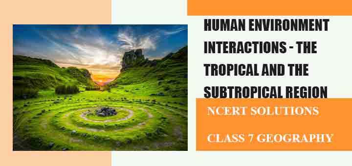 NCERT Solutions for Chapter 8 Human Environment Interactions - The Tropical and the Subtropical Region Class 7 Geographyimage